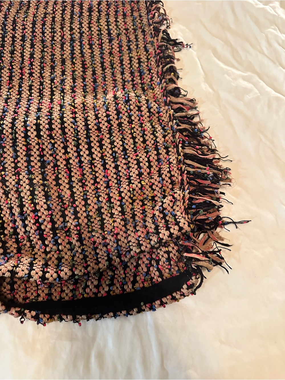 ETRO Boucle Knit Fringe Cardigan Sweater Small Multicolor Tweed Italy Boho Luxe - Picture 13 of 14